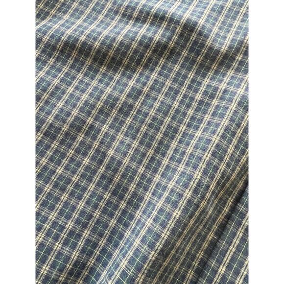 Van Heusen Men's XXL 18-18 1/2 green and blue plaid casual button down shirt - Picture 4 of 4